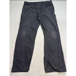 DieHard Carpenter Pants Mens 38x32 Black Canvas Relaxed Fit Workwear Utility